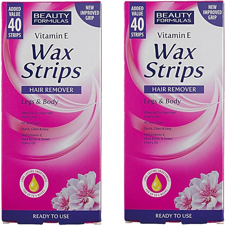 Beauty Formulas Wax Strips Hair Remover Legs & Body (Set of 2)