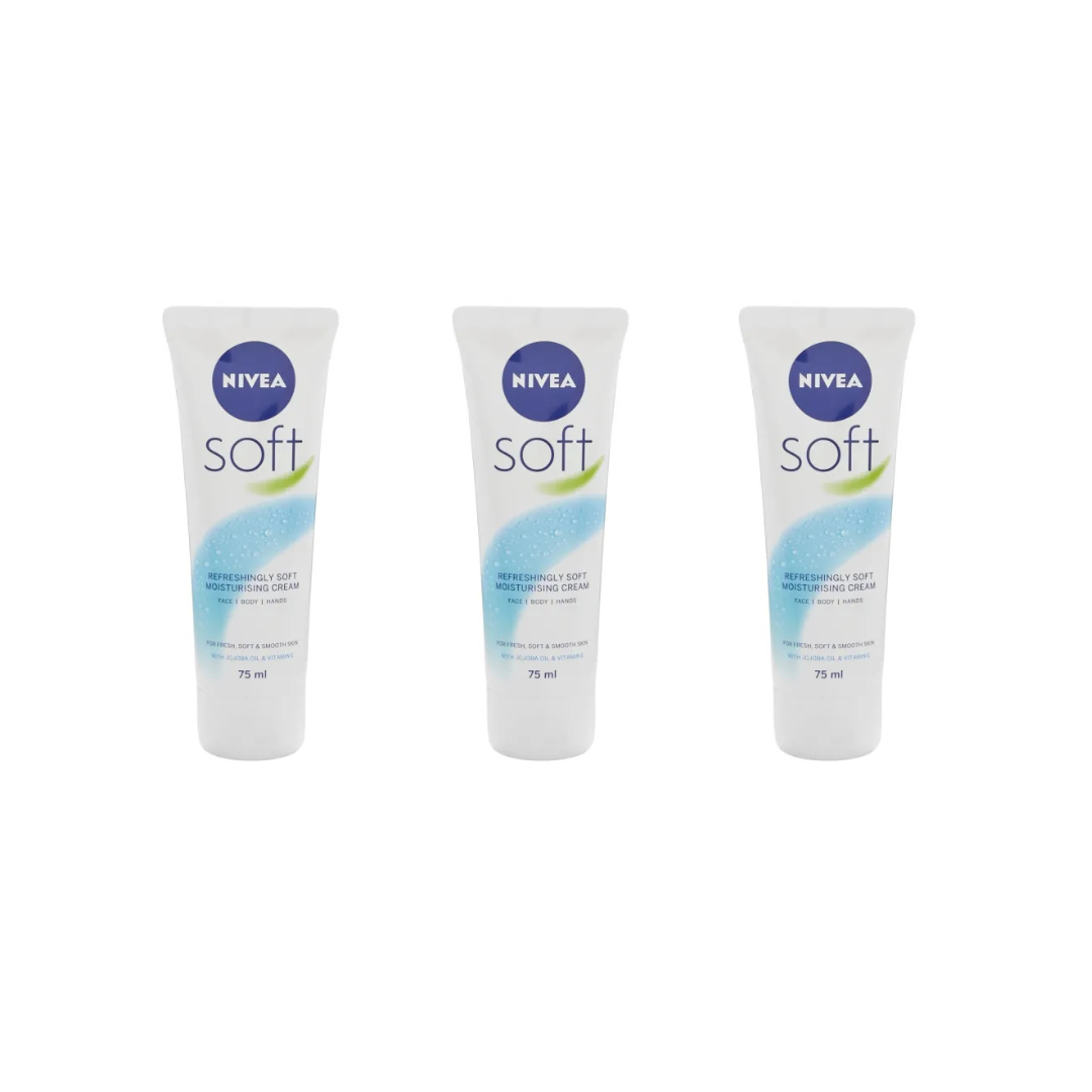 NIVEA Soft Moisturising Cream 75ml (Set of 3)