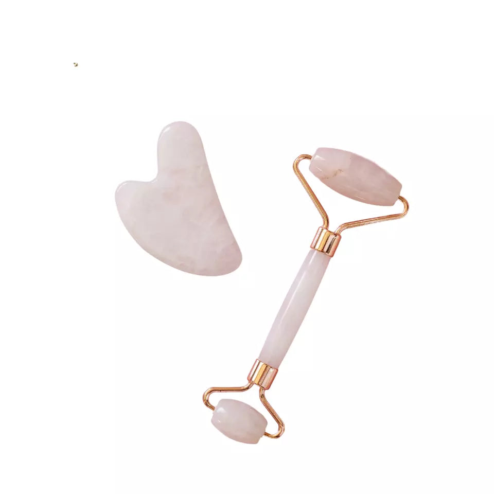 2-Piece Jade Roller and Gua Sha Set for Face and Jawline